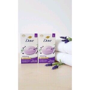 Dove Relaxing Beauty Bar Soap Lavender Oil & Chamomile 3.75 oz 6 Bars – 2 Pack